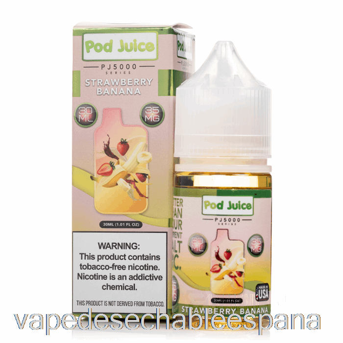 Vape Desechable España Fresa Plátano - Jugo De Vaina Pj5000 - 30ml 35mg